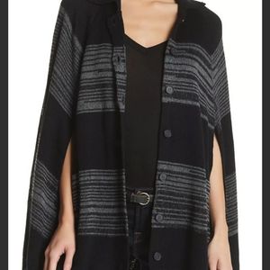 Michael Stars Cashmere Cotton Blend Poncho Sweater Cape Size XS/S
